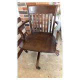 Wooden swivel rolling office chair