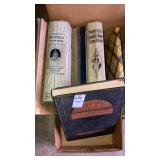 Traylot of antique cookbooks searchlight White