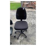 2 black office chairs different sizes