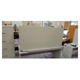 Metal desk 75 inches x 36 inches,  with partition