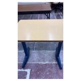 Small wooden table with metal legs 2 1/2ft long x