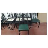 8 metal chairs nice green cushions