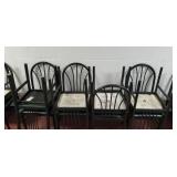 8 metal chairs with nice green cushion