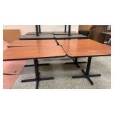 4 wooden tables with metal base 48 inches x 28