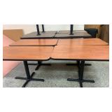 4 wooden tables with metal base 48inches x 28