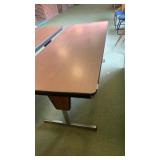 Adjustable wooden table with metal legs 72 inches