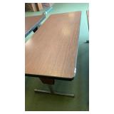 Wooden adjustable table with metal legs 72 inches