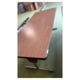 Wooden adjustable table with metal legs 72 inches