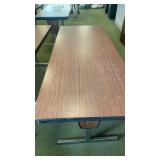 wooden table with adjustable legs 72 inches x 30