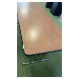 Wooden table with adjustable legs 72 inches x 30
