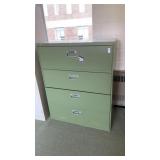 Large green 4 drawer filing cabinet