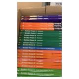 Box of assorted school books