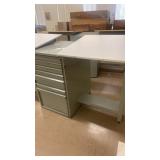 Double sided drafting tables with drawers 78