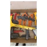 Tray of Allen wrenches and other assorted tools
