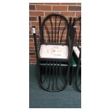 12 metal chairs with nice green cushion