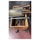 Assorted lot of knives in wooden