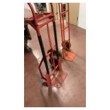 2 red dollies , 1 needs a tire