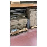 3 shelf lots of metal tan shelving with