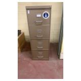 Tan 4 drawer filing cabinet 4ft tall