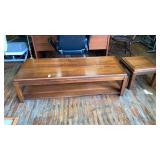 Mid century Lane coffee table 57" l & 1 end table