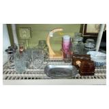 Shelf lot -kitchen crystal mugs,glass