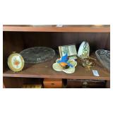 Lot of various items including glassware, bird,