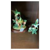 Two mini hummingbird figures