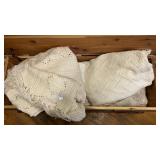 Contents of cedar chest  afghans and bed