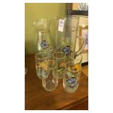 Lot of glassware with butterfly design