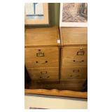2  wooden filing cabinets