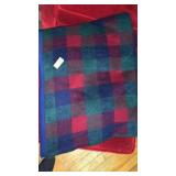 Soft red blue and green blanket