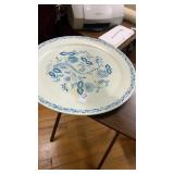 Large plastic tray and small foldable stand