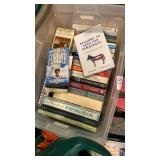 Large bin of books