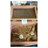 Small wood box ladies watches Gucci Timex pendant