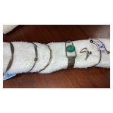 5 sterling bracelets one has matching ring