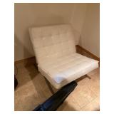 Mid century Barcelona chrome & white chair