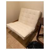 Mid century modern Barcelona white & chrome