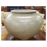 Crackle pottery vase