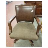 Upholstered seat/ leather like back desk chair