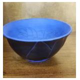 HJ Weiss black pirrtey bowl with blue flowers