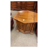 Hexagonal wooden nightstand