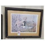 Canadian goose and pups framed print