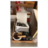 Box lot containing printing calculator, hardware,