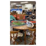 Wood table and chairs with leaf
