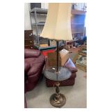 Vintage brass lamp with glass tray