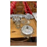 Lot of metal and glass dishes
