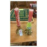 Brass candle holder with candles