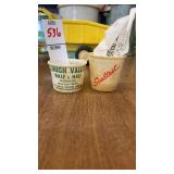 Vintage salesman sample cups Sealtest and Lehigh