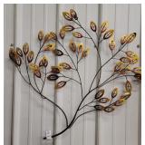 Sculptured metal wall hanging artwork