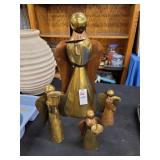 MCM brass and copper four-piece angel candle